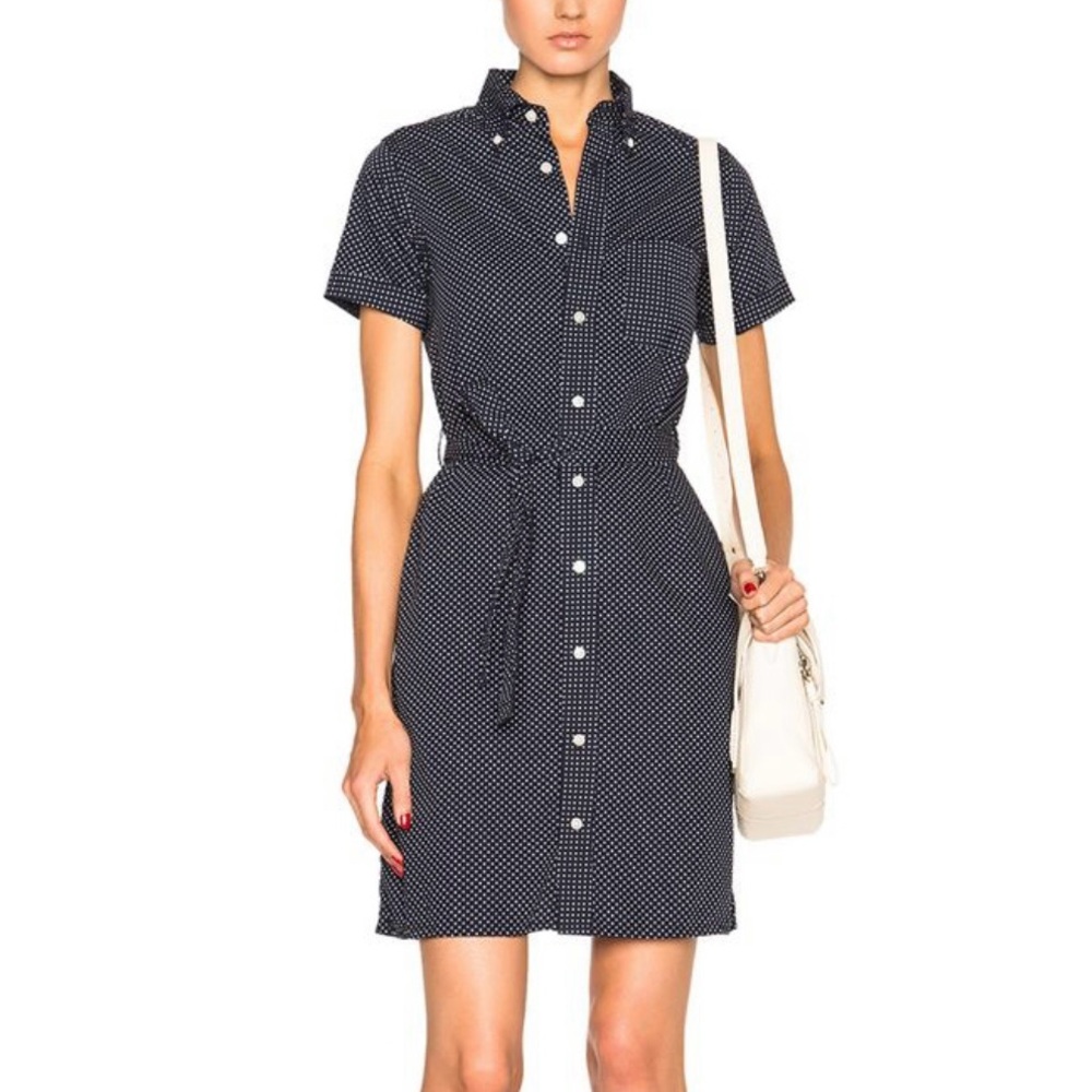 FWK Engineered Garments shirt dress in navy dots